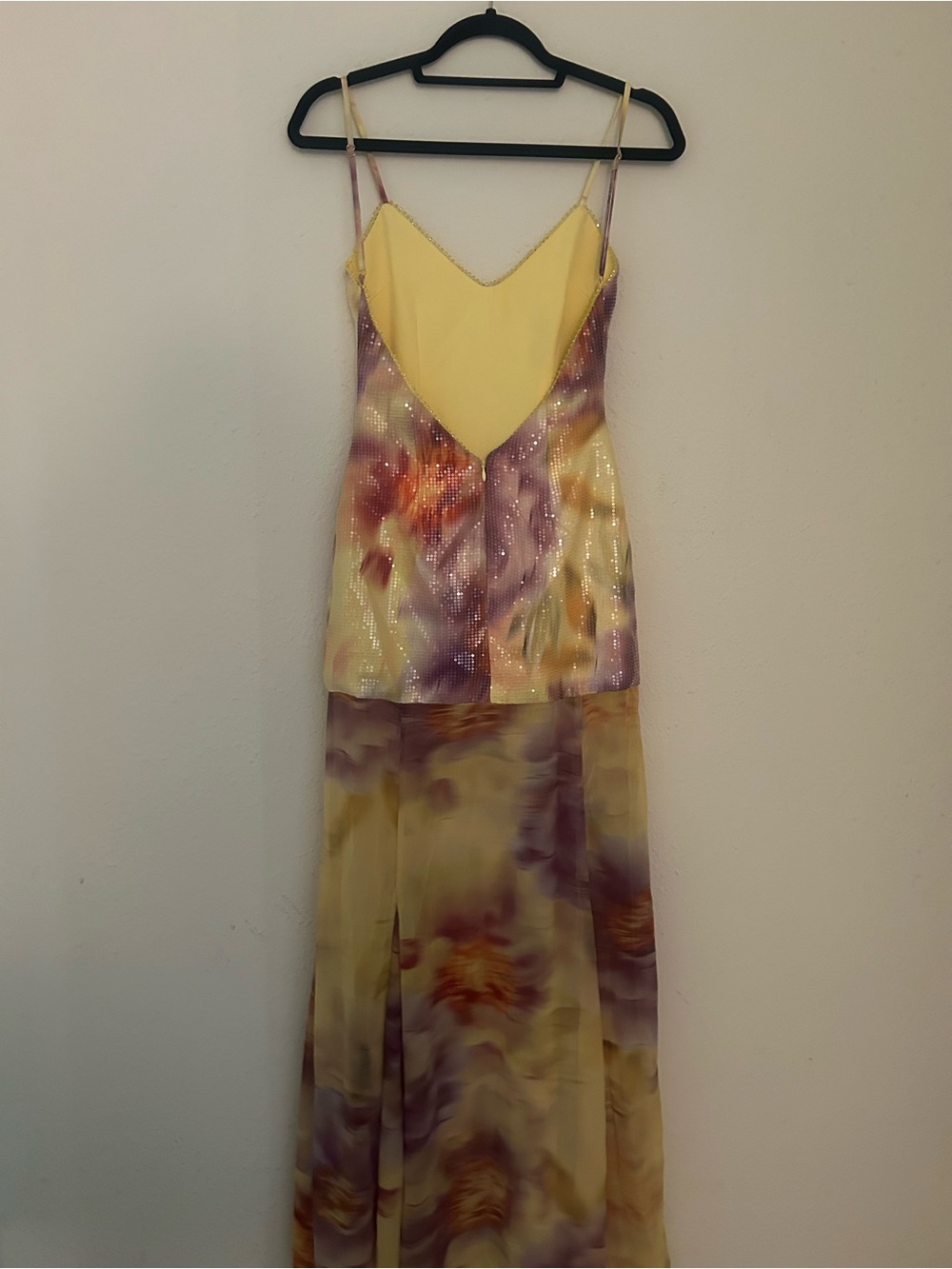 Tie-Dye Yellow & Purple Spaghetti-Strap Maxi Dress - Picture 6 of 8